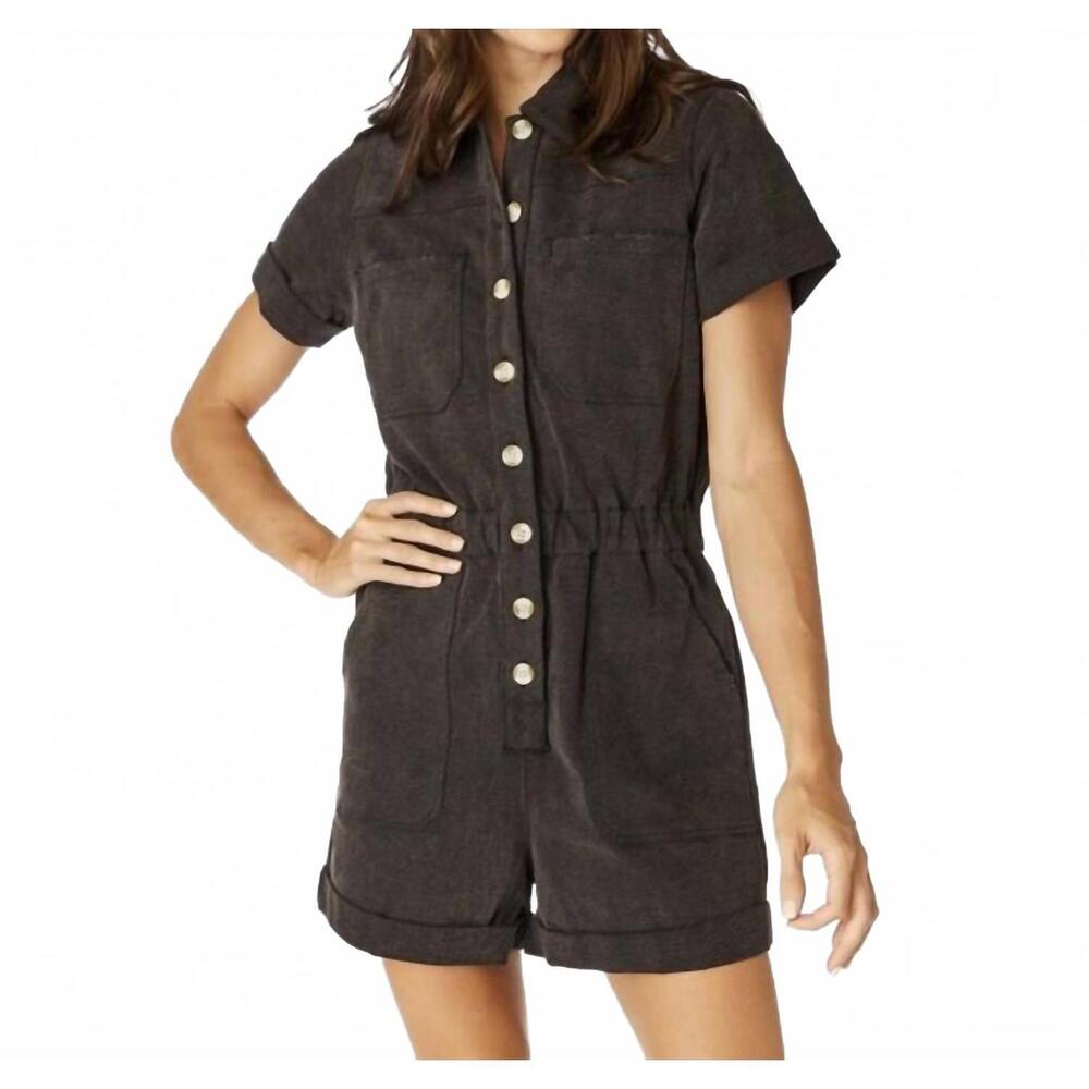 NEW STEWART SIMMONS the gators denim romper in black